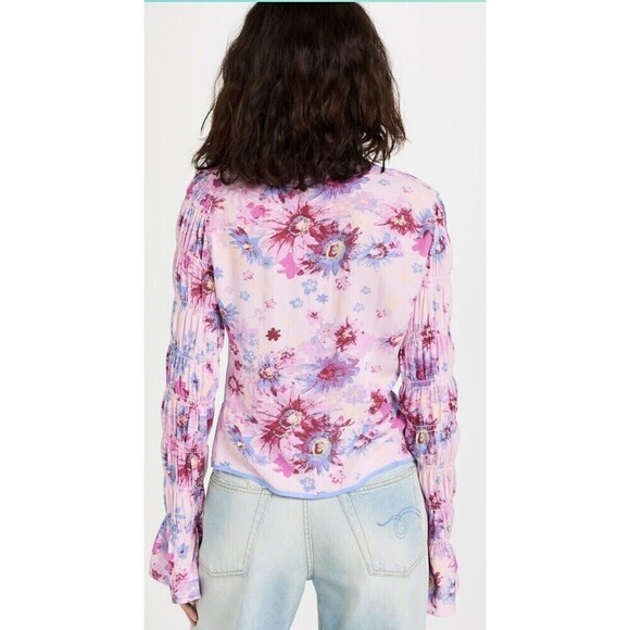 Free People Movement Women's Venice Printed Purple Floral Top Size XS NWOT $98 - Picture 10 of 10